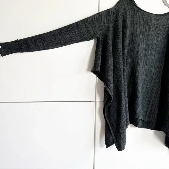 Converse One Star Sweater Poncho Dark Gray Size Medium Long Sleeve Split Hem - Picture 7 of 7